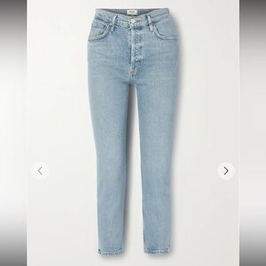 Agolde Light Blue Denim Straight Fit Jeans